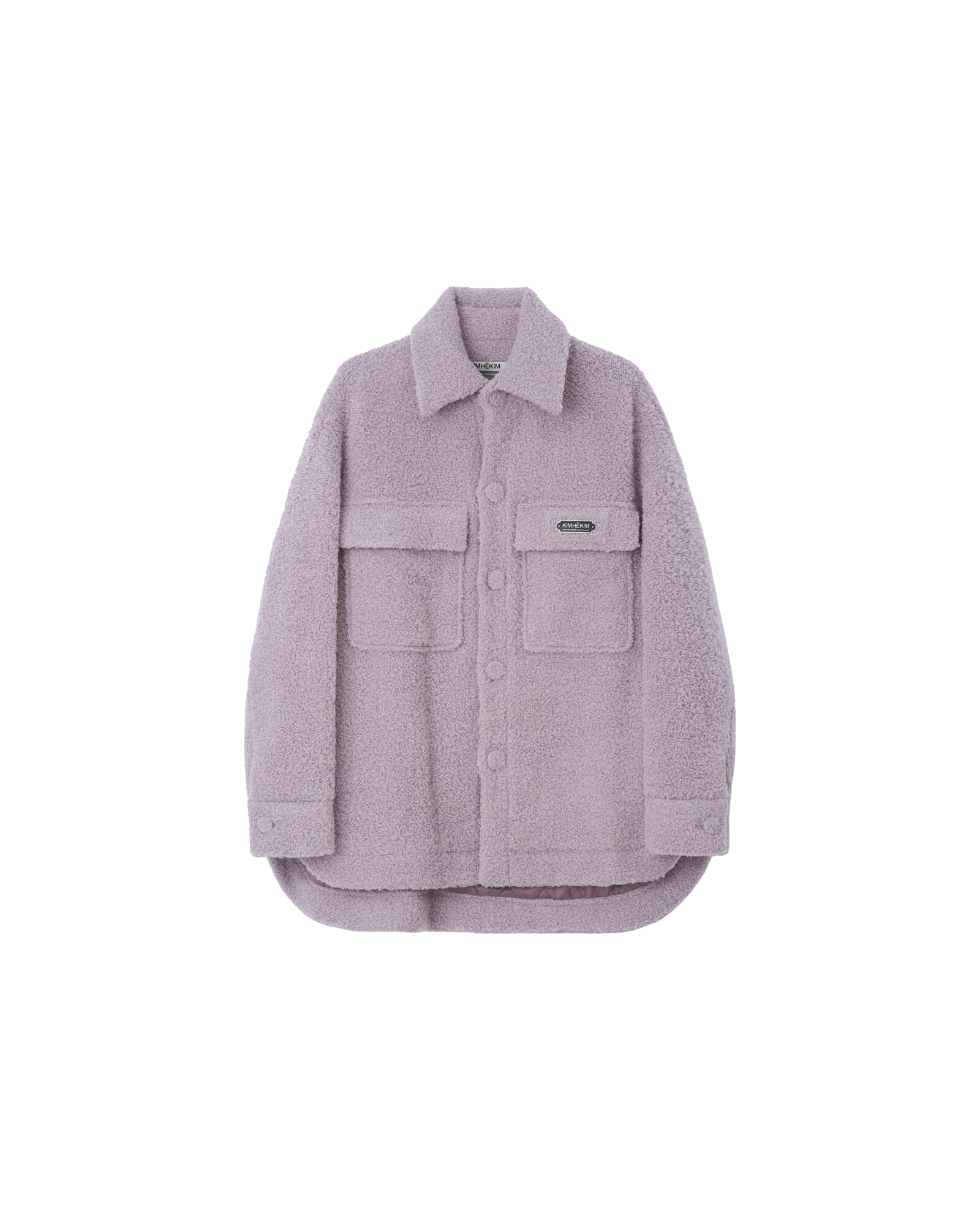 Metal Logo Plate Shirts Coat (Lavender)