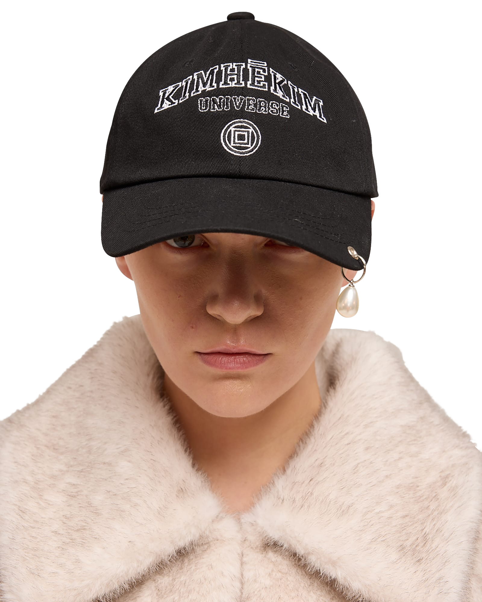 注目ショップ・ブランドのギフト Pearl (Black) Cap Baseball Pierced 帽子