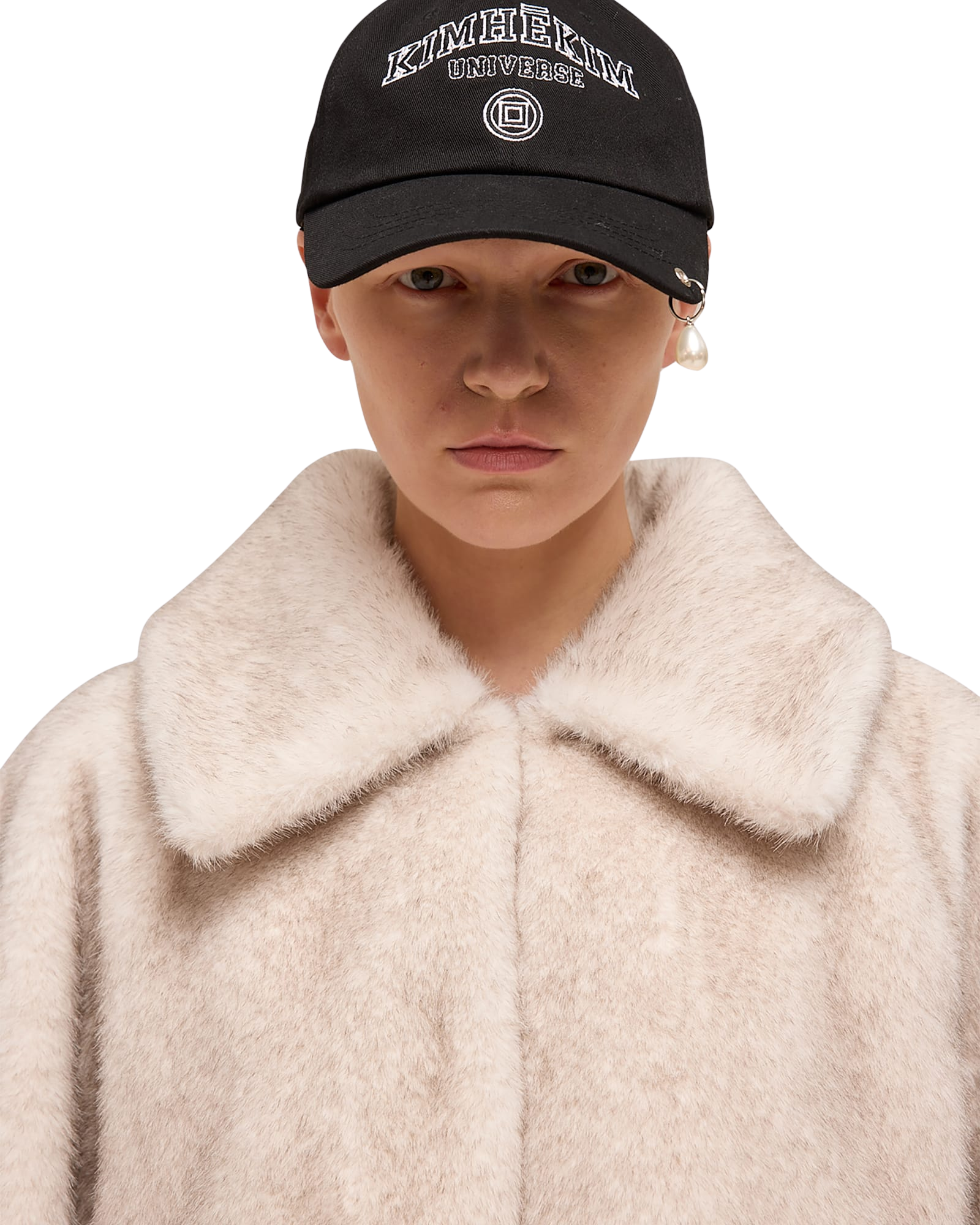 KIMHEKIM キムヘキム Pearl Pierced BaseballCap Pearl Pierced Baseball Cap (Black)