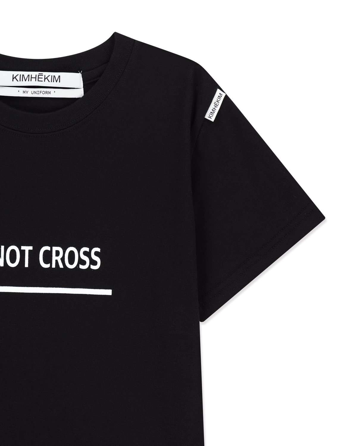 "DO NOT CROSS" SLIM FIT T-SHIRT EN (BLACK)