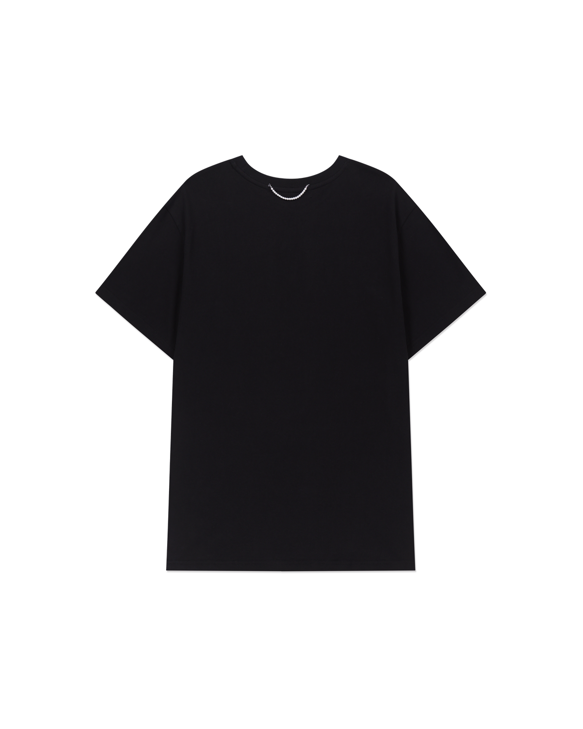PEARL CHAIN PRINTING OVERSIZED T-SHIRT (BLACK)