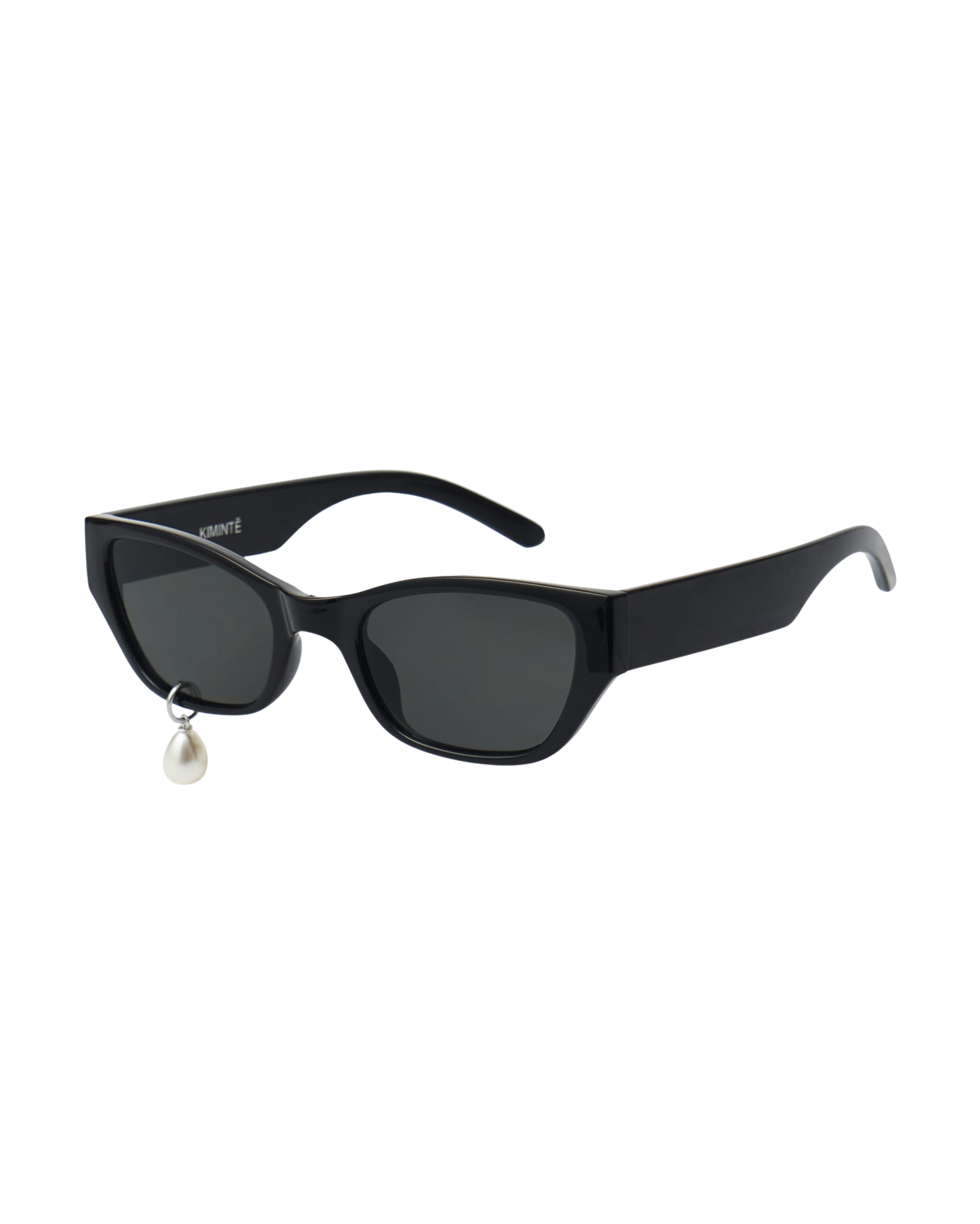★KIMHEKIM★Crystal Tear Cat-Eye Sunglasses★大人気★ Pearl Tear Cat-Eye Sunglasses (Black)