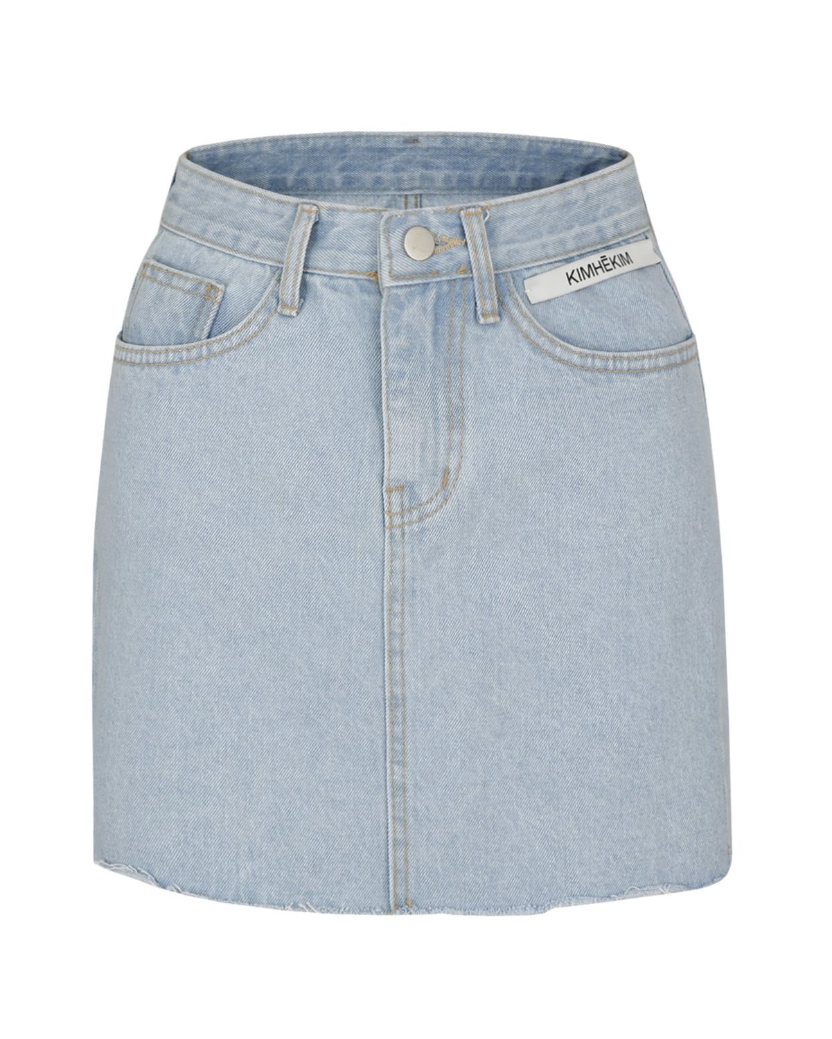 Label Denim Mini Skirt