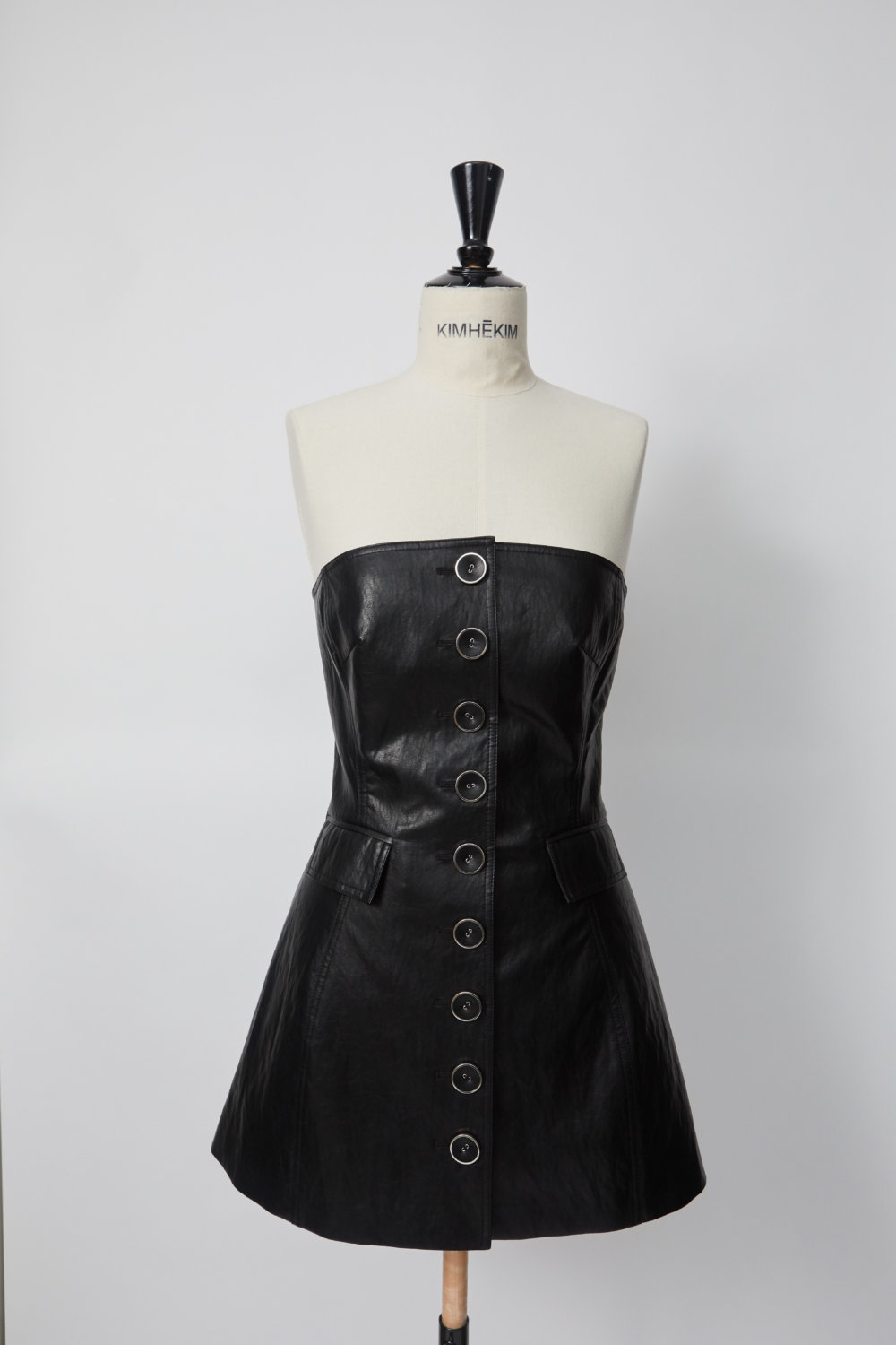 PS22 Emma Vegan-Leather Tube Top Mini Dress
